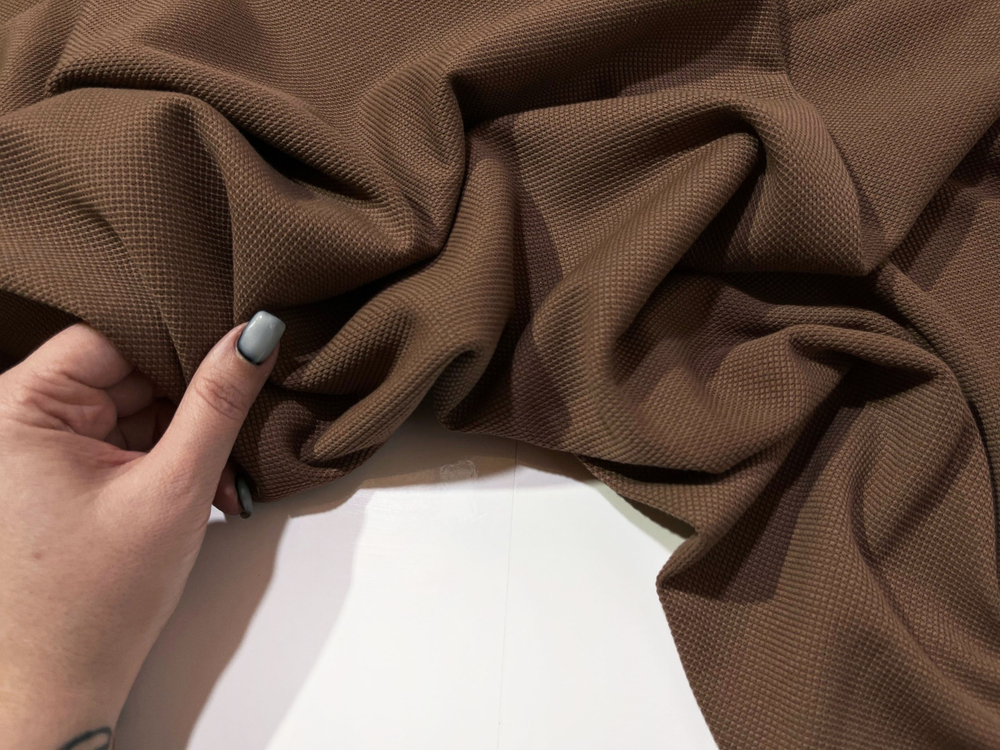 ШОКОЛАД - Футер жаккард ПИКЕ (1388 Маша)