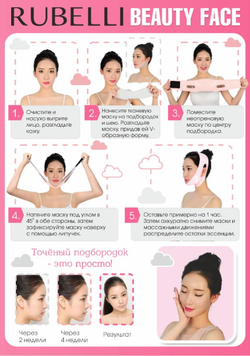 Rubelli Beauty face premium набор масок 3 шт. + бандаж для подтяжки контура лица