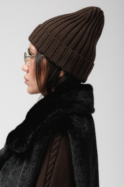 Шапка с отворотом (шоколад)