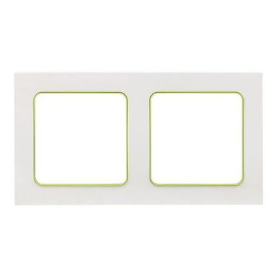 Стокгольм Рамка 2-местная белая с линией цвета зеленый EKF PROxima