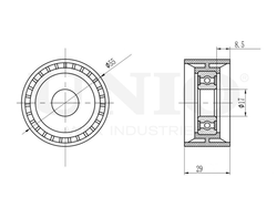 Ролик натяжной приводного ремня UNIO TNS-10235