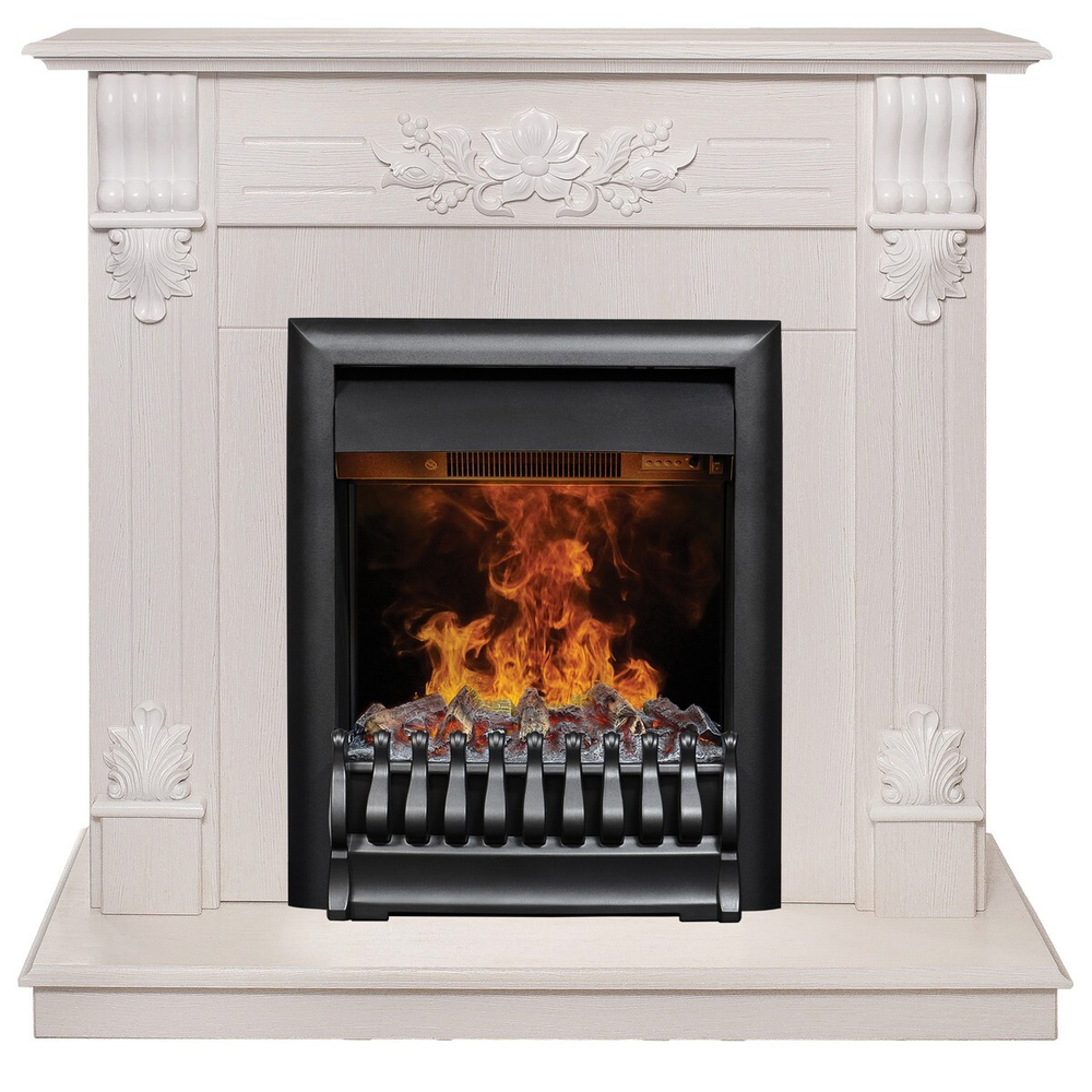 Электрокамин RealFlame Ottawa WT белое золото с очагом 3D Oregan