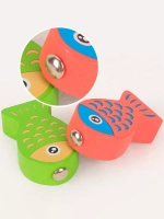 Детская деревянная игрушка 2 в 1 Конструктор + рыбалка