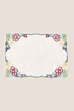 ZARA HOME САЛФЕТКА С ВЫШИВКОЙ ИЗ ХЛОПЧАТОБУМАЖНОГО ПОЛОТНА, БЕЛЫЙ