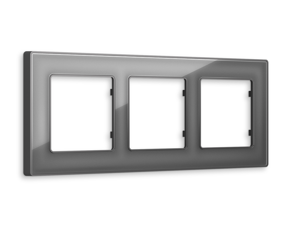 AF580653 Рамка ALFA Arctic (Антрацит серый Стекло органическое) 3-ая