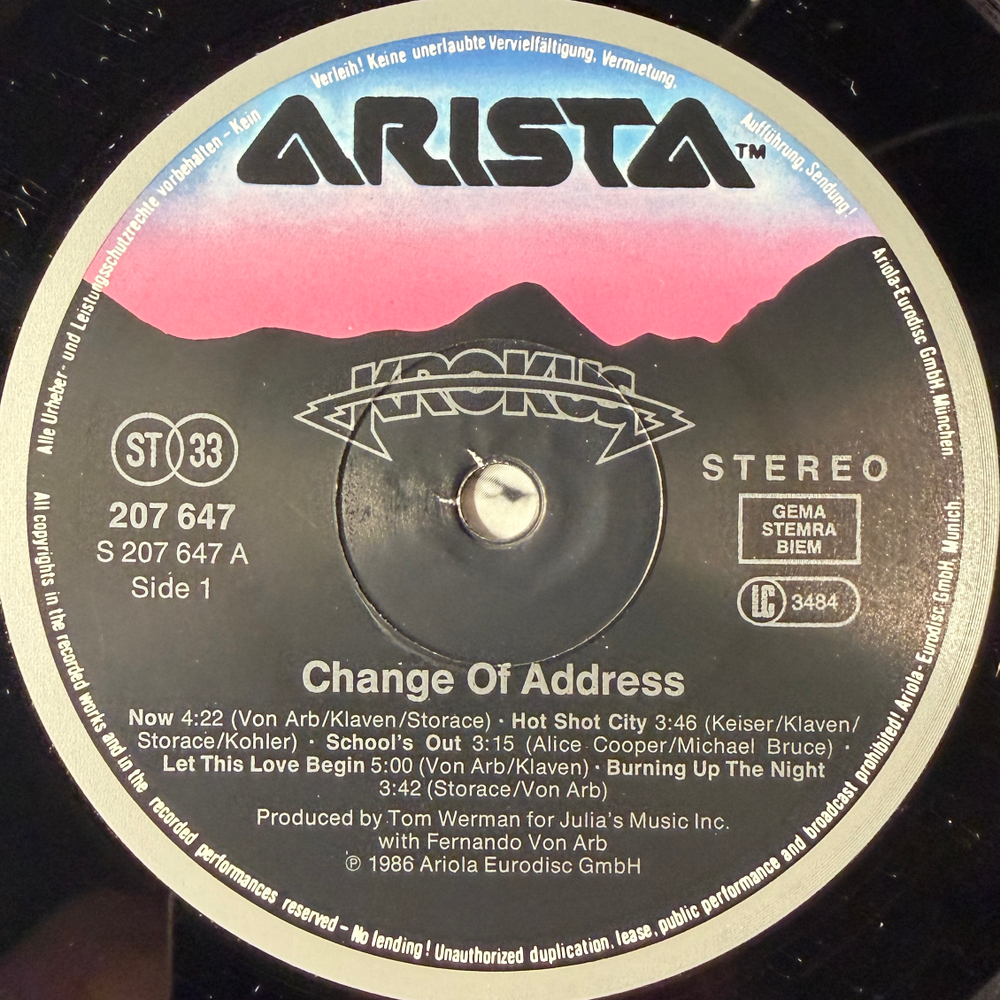 Виниловая пластинка Krokus - Change Of Address LP
