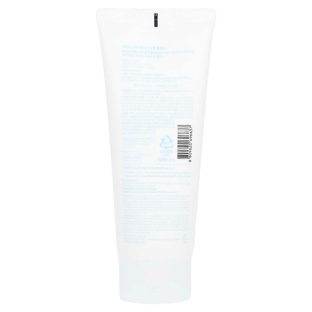 ETUDE, Soonjung, очищающая пенка, 5,5, 150 мл (5,07 жидк. унции)
