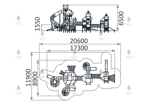 Игровой комплекс «Небесное дерево» тип-1 с переходом
