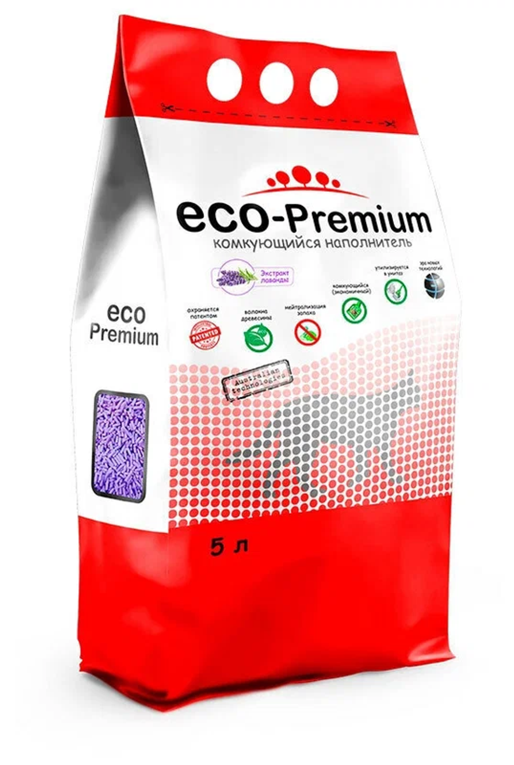 Eco premium наполнитель для кошек древесный лаванда