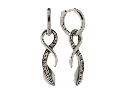 "Эмори" серьги в серебряном покрытии из коллекции "Сладкий яд" от Jenavi  с замком конго