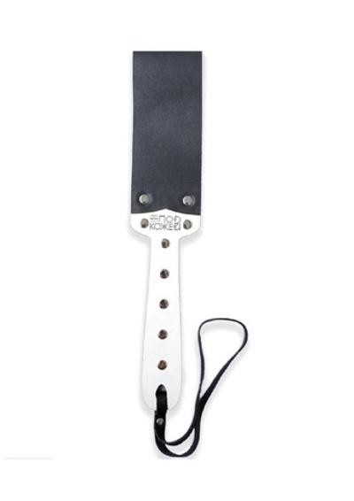 Паддл мягкий из натуральной кожи и дерева черный 34 см