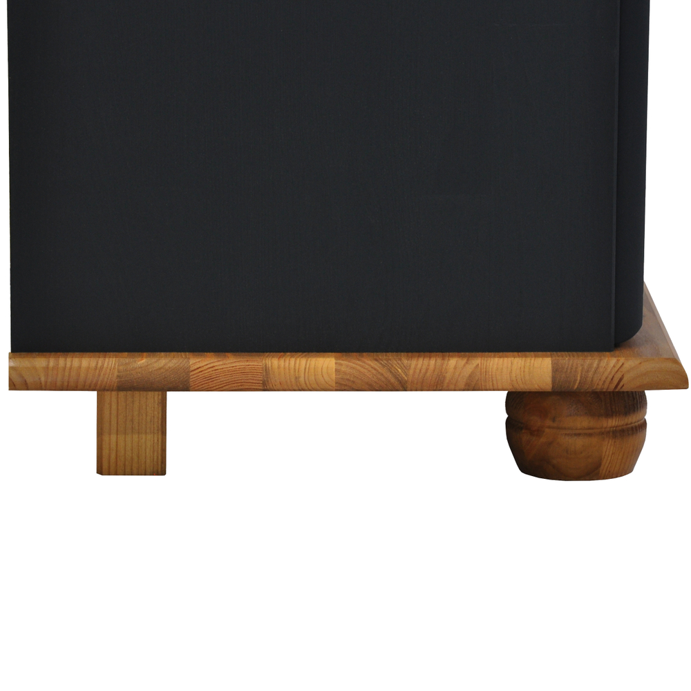 Тумба Лена трехдверная деревянная (нижняя часть буфета), серый/антик