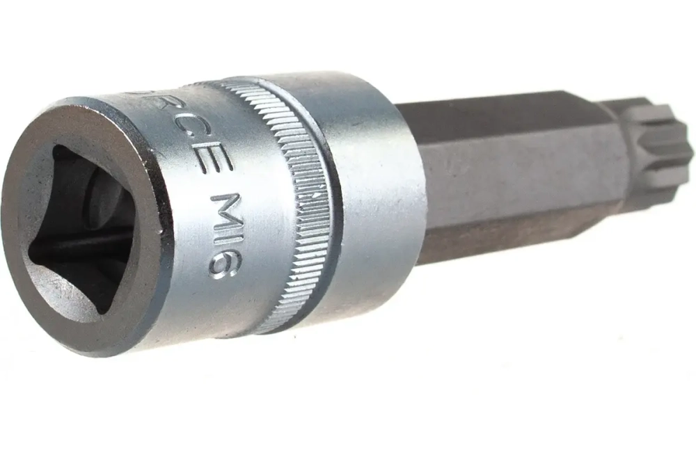 Головка-бита SPLINE 12-лучевая M16 1/2" (L-100мм) с отверстием ROCKFORCE RF-34810016T