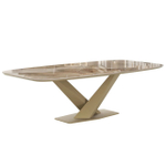 Стол Toros 230 овальный, интегрированная керамика глянцевая, шампань