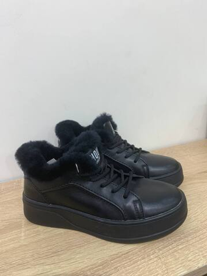 Кеды из натуральной кожи/натуральный мех