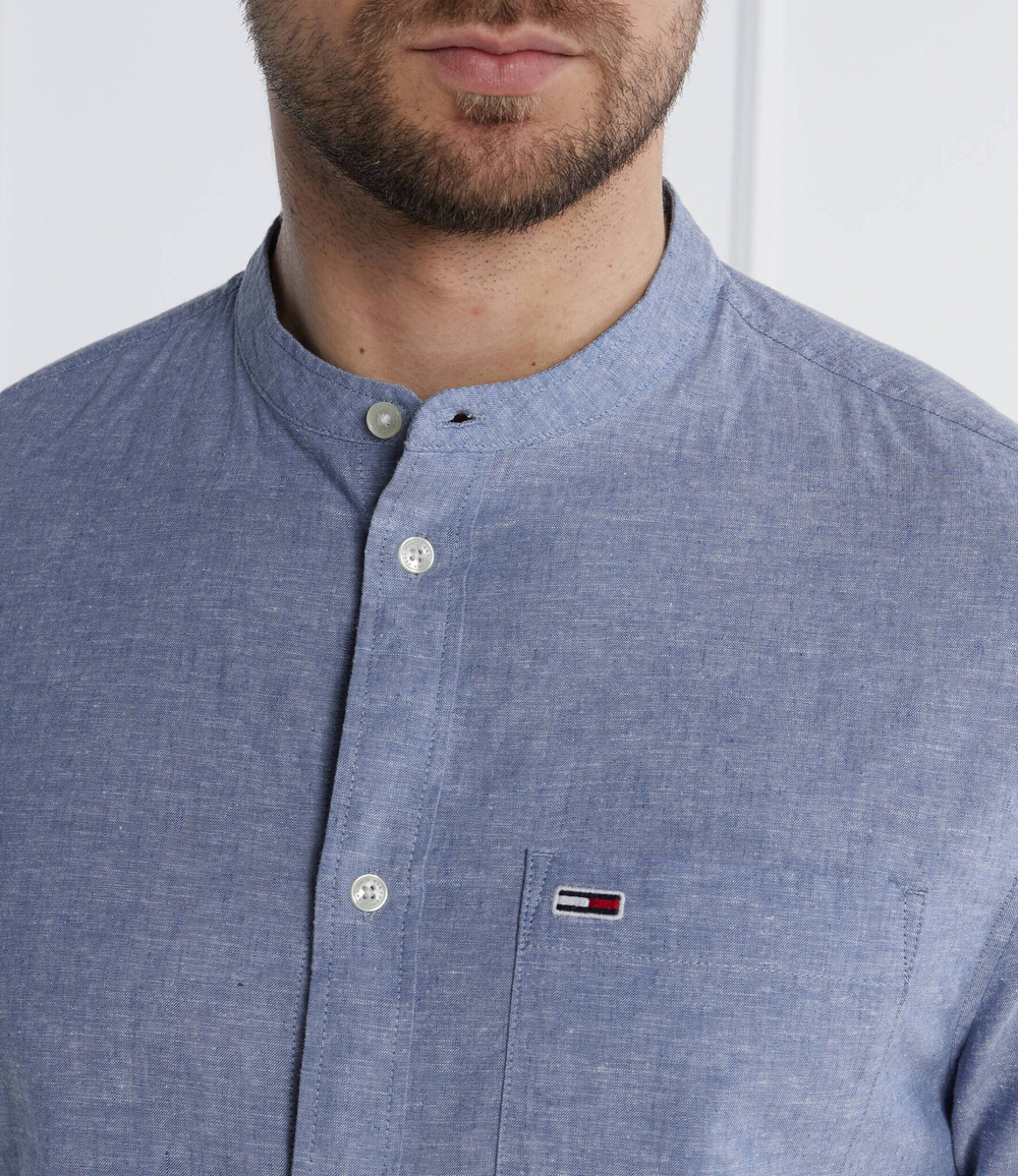 Рубашка MAO LINEN BLEND Tommy Jeans - голубой(DM0DM18964)