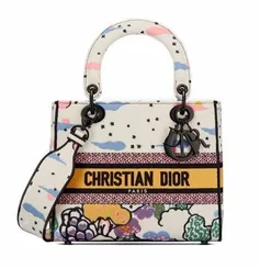 Женская сумка Dior Lady D-lite, модель среднего формата белый