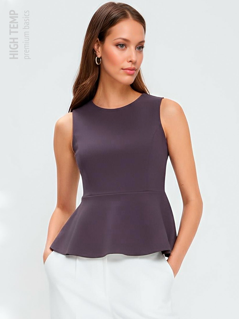 Вечерний топ-блузка с баской