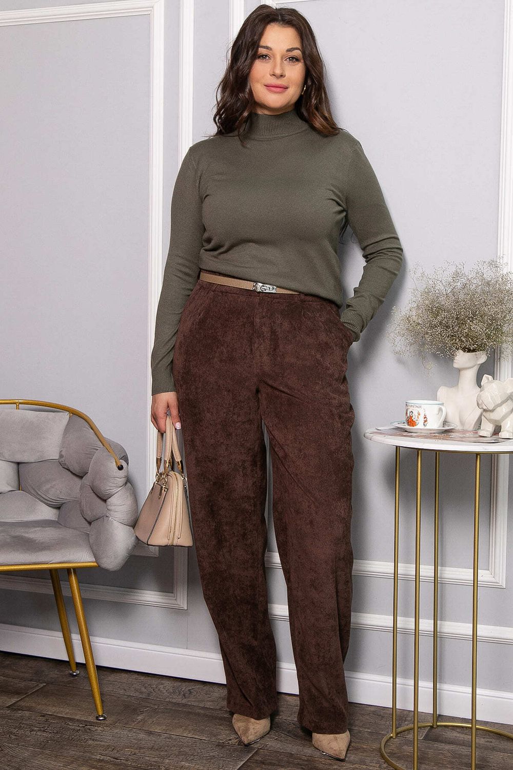 Брюки вельветовые Брауни (коричневые) Б14442-25М LT Collection