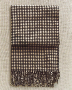 Zara Home - Клетчатый плед с бахромой, серый, 140x190 см