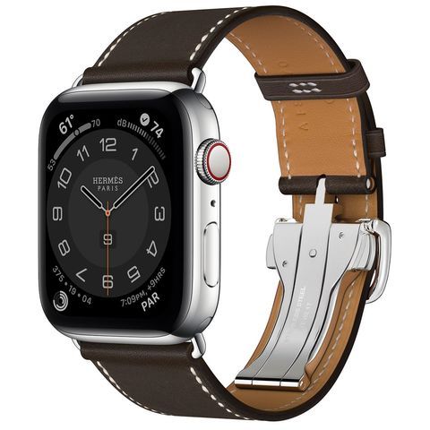 Умные часы Apple Watch Hermès Series 6 GPS + Cellular 44mm Stainless Steel Case with Single Tour Deployment Buckle (Ébène)