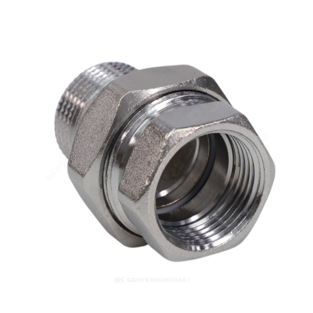 Соединитель латунь хром американка Ду 40 (1 1/2") прямой ВР/НР R18 Giacomini R18X017