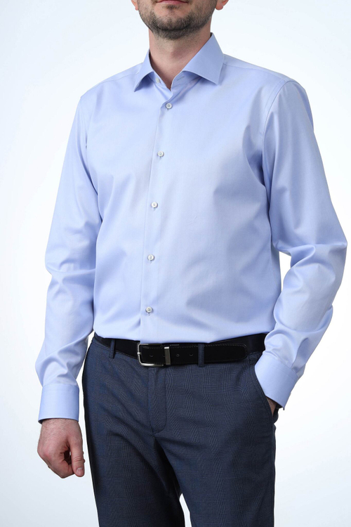 Сорочка мужская HE has 34, длинный рукав, цвет голубой, 01217 05