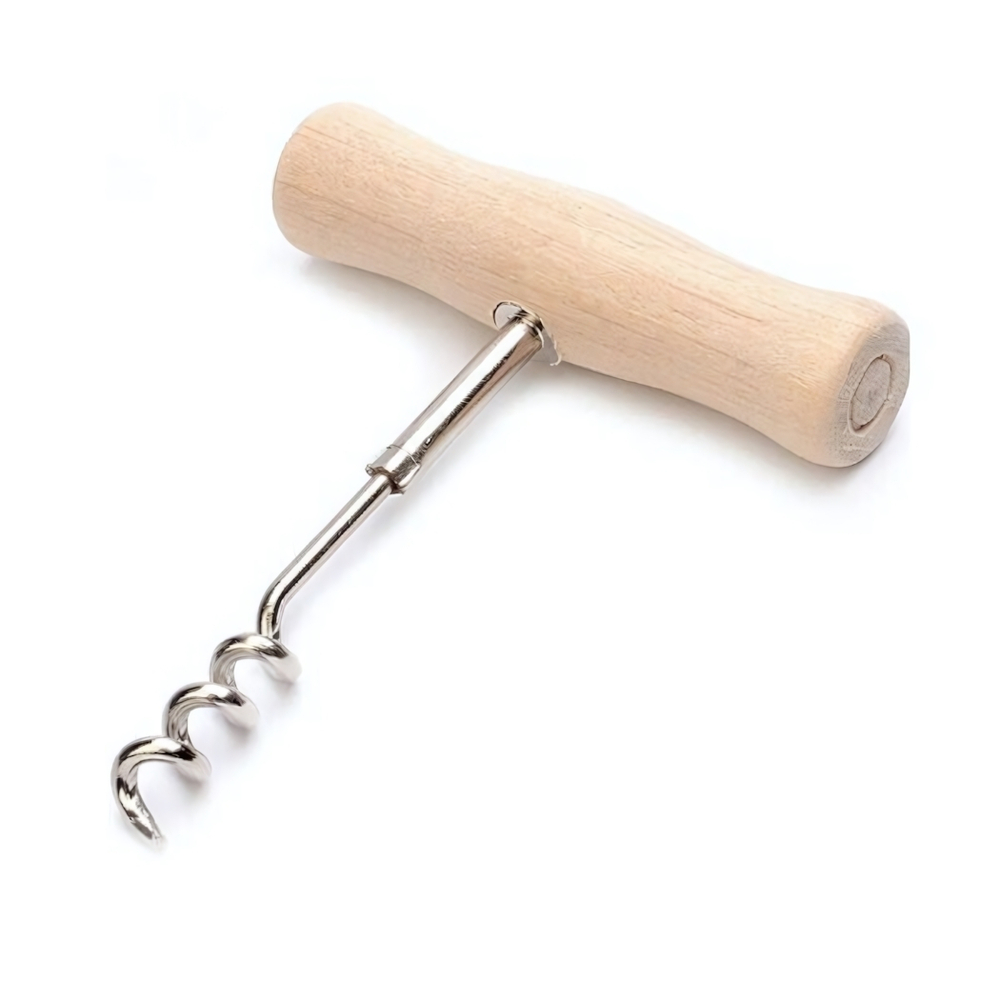 Штопор бытовой с деревянной ручкой 10 х 8 х 2 см