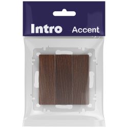 Выключатель Intro Accent 6-106-10 тройной, 10А-250В, IP20, СУ, AL/CU, венге