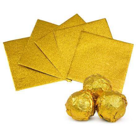 Фольга оберточная для конфет Золотая 10*10 см, 100 шт.
