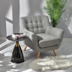 Кофейный столик Bradex Home Secret диам.40см x 54см, чёрный мрамор, металл, керамика