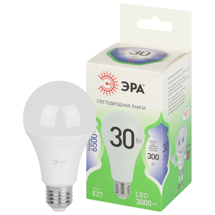 Лампа светодиодная ЭРА GREEN LINE LED A65-30W-865-E27 GL 30Вт груша холодный свет E27