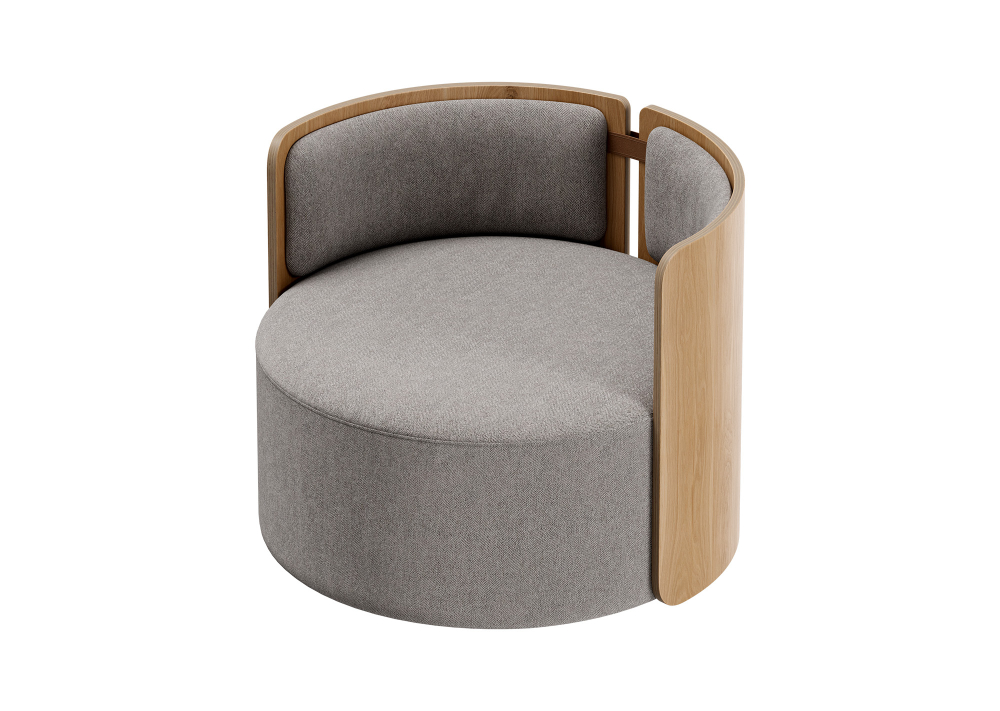 Кресло крутящееся Lagom 800 (капучино твид, натуральный дуб)