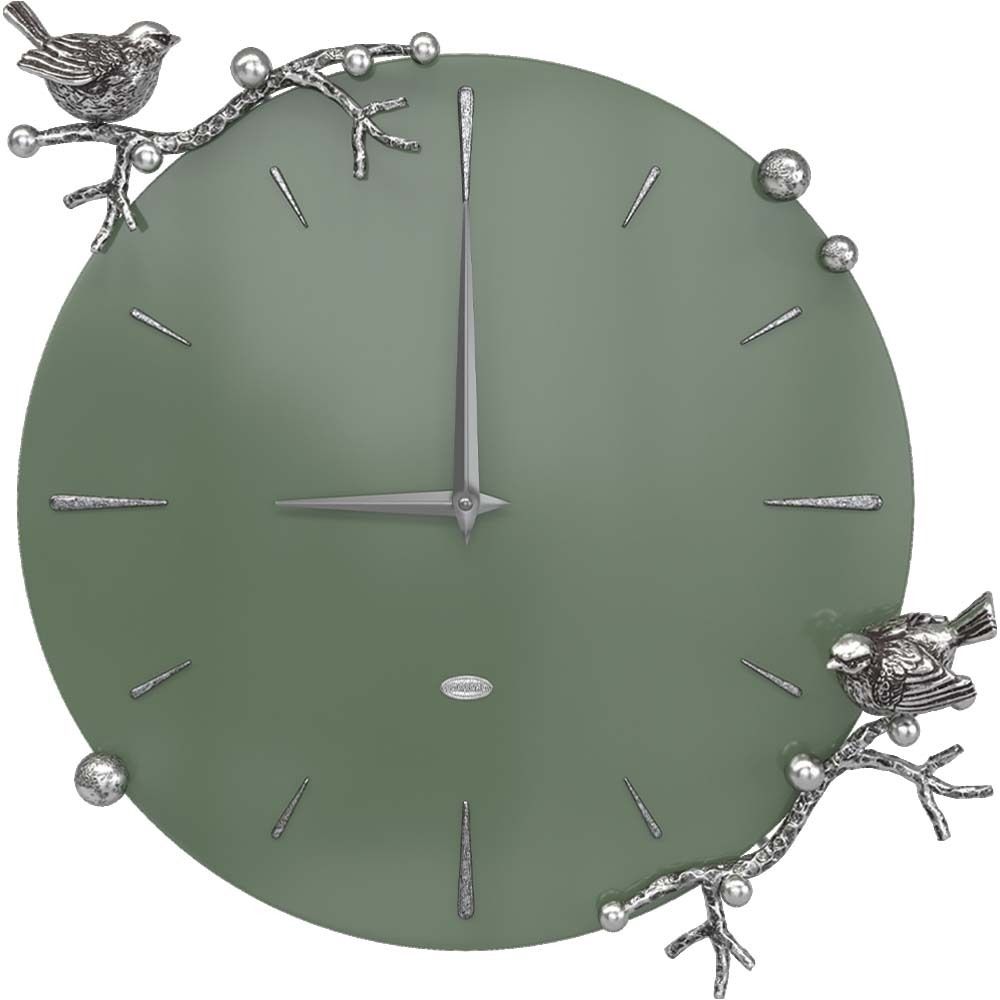Часы настенные Терра Колор Зеленый нефрит Сильвер