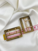 Пряжка Барб. коричневая матовая с золотом