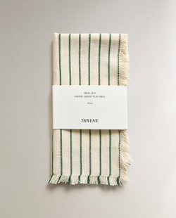 Zara Home столовая салфетка из хлопка, узор в полоску, 45 45 см (комплект 2 шт.) · 3219/022