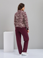 Костюм с брюками КБ-184/бордо-треугольникиабстракция