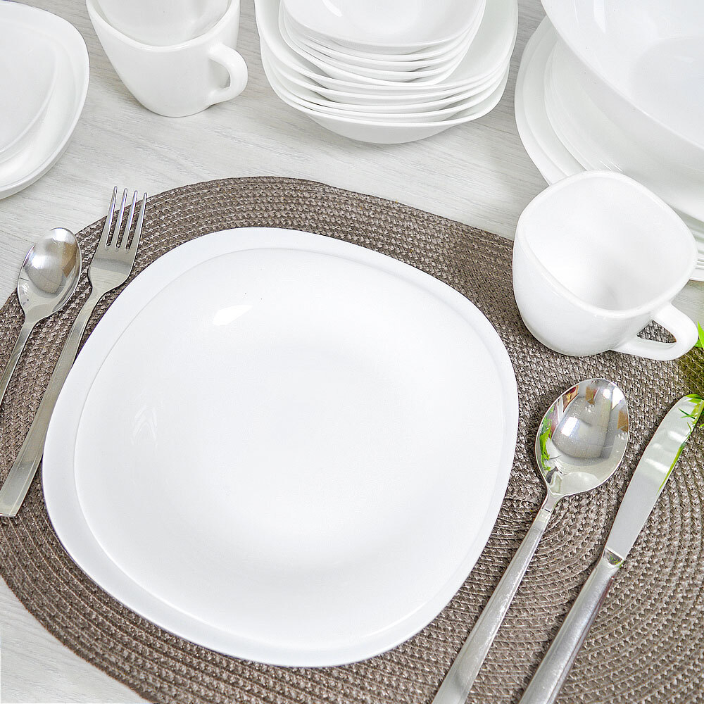 Столовый набор 38 предметов "Square soft" без деколи, квадрат (00106994)