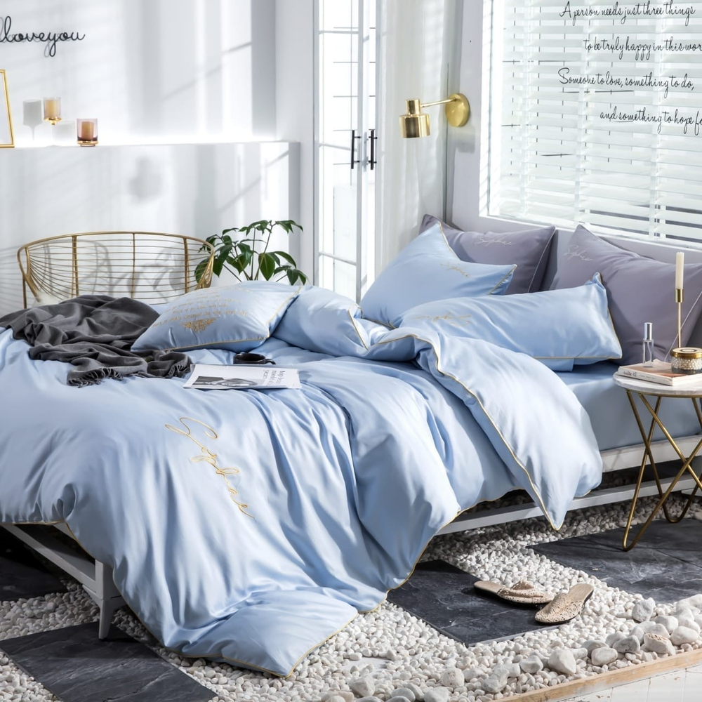 2-спальное постельное белье из сатина Голубое небо