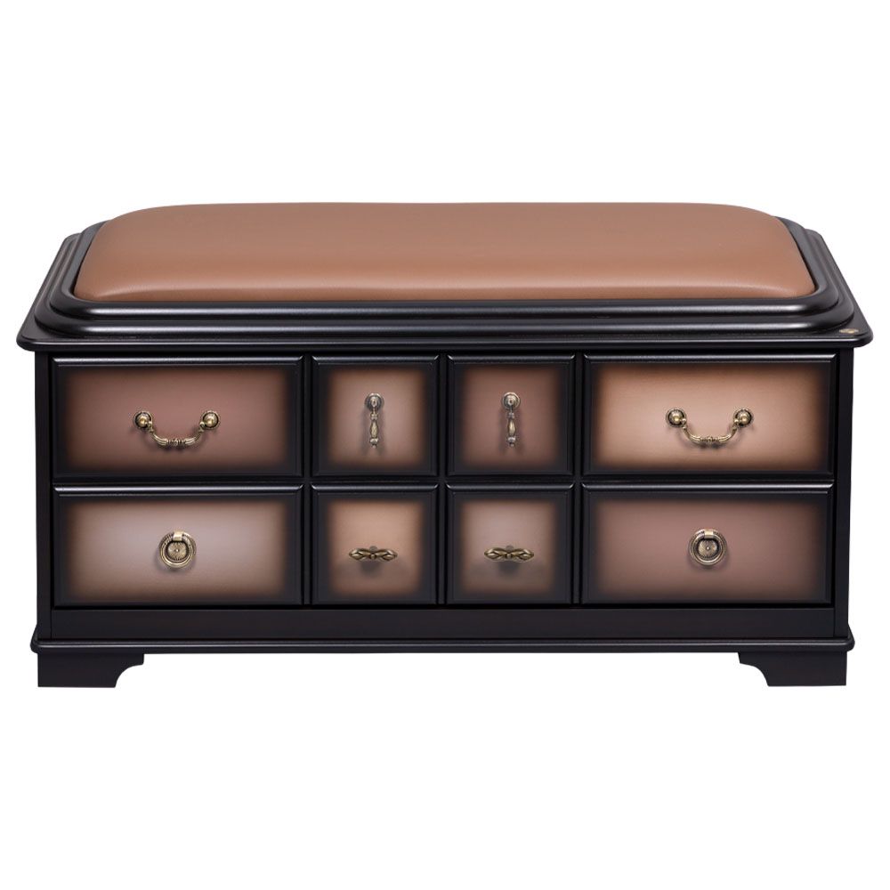 Банкетка Пандора 2 с обувницей Орех Оберджин Шоколад