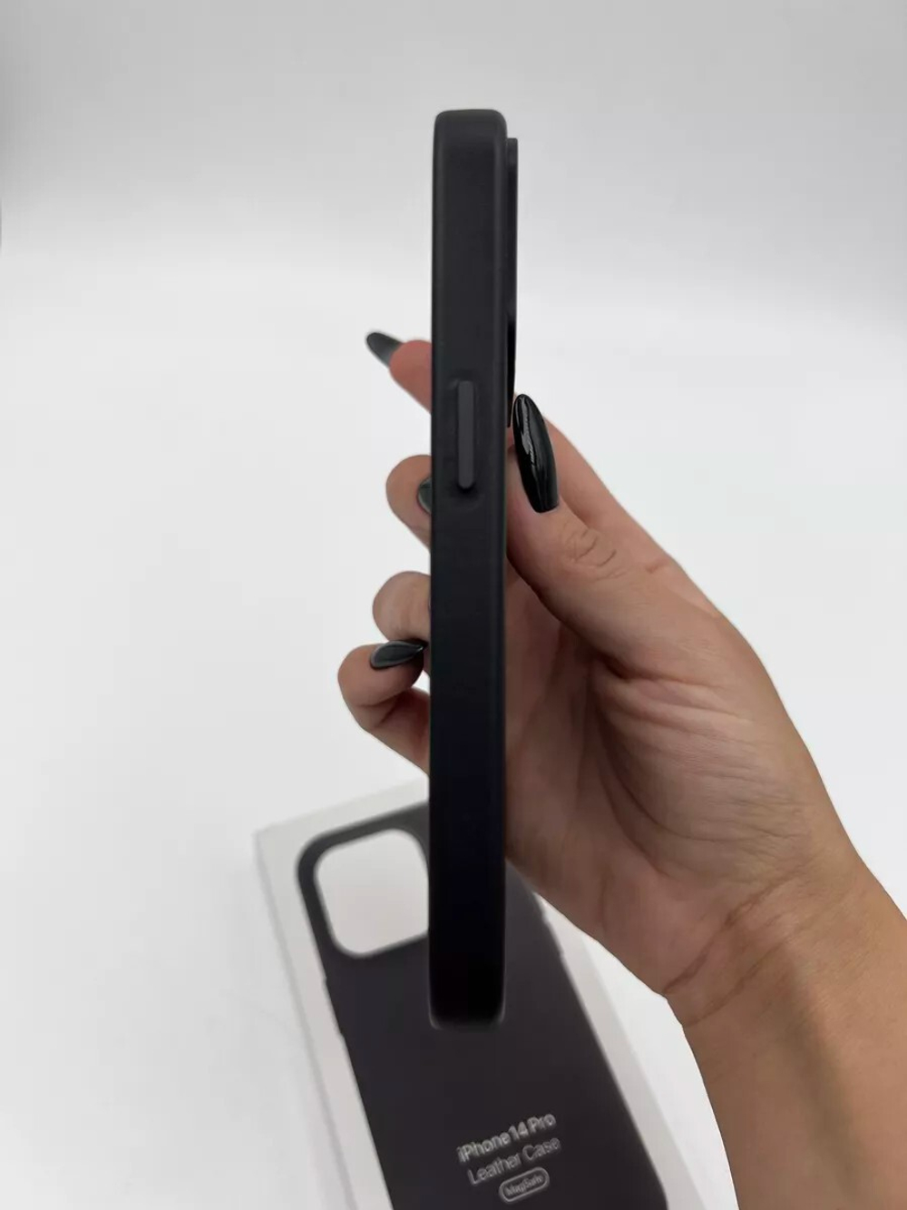 Кожаный чехол Leather Case iPhone 14 Pro | Black Черный