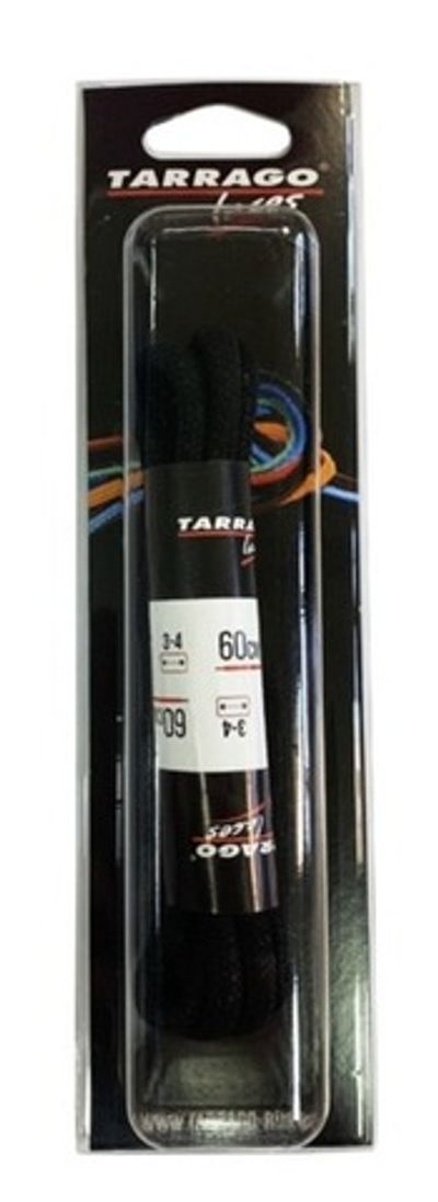 Шнурки TARRAGO, 60 см, круглые толстые, х/б с пропиткой, черные
