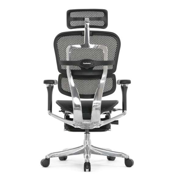 Кресло FALTO Ergohuman Luxury 2 с подножкой ( чёрный каркас /сетка чёрный T-168-B1 Black )