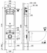 Унитаз подвесной WeltWasser AMBERG 350 + GELBACH 043 GL-WT + AMBERG RD-CR белый глянцевый, безободковый, с крышкой микролифт, слив-торнадо, с инсталляцией и кнопкой хром глянцевый