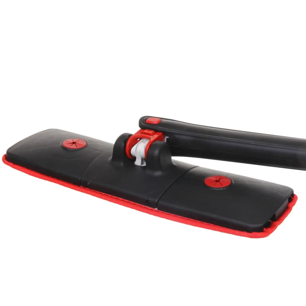 Швабра с отжимом, ручка 125 см цвет черный в комплекте две насадки