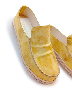 Лоферы кожаные "Lemon Ecoprint"