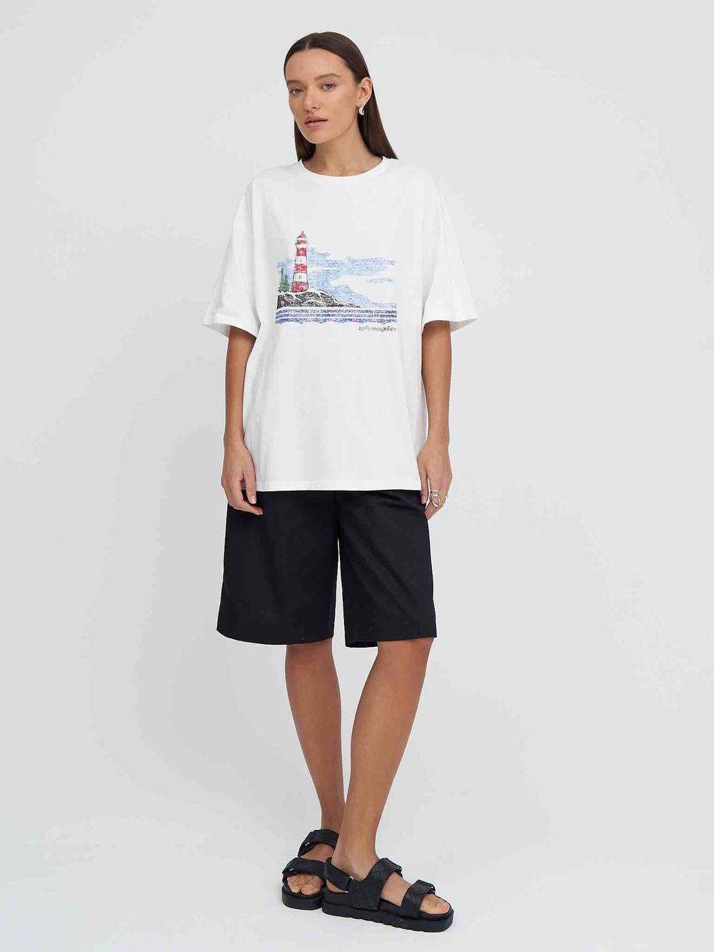 Футболка Kefirmaykifer Маяк белая