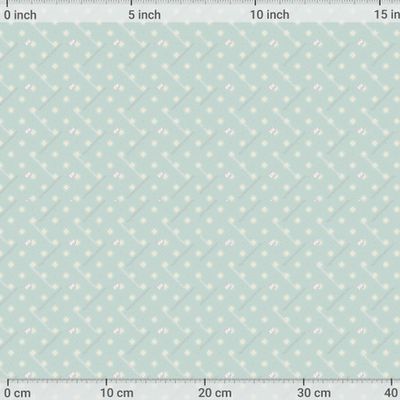 принт с геометричными цветами и точками на мятном фоне в ретро стиле by ninin 1200 DPI