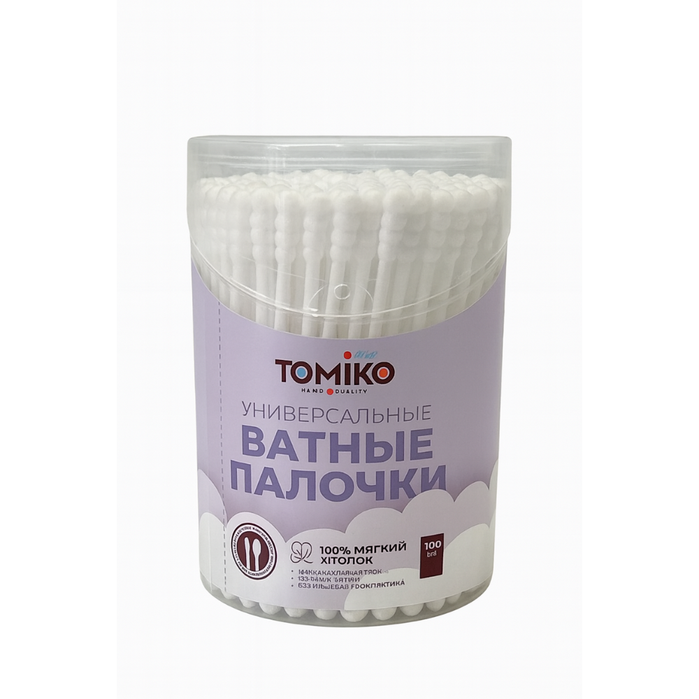 Ватные палочки Tomiko (Спираль-круглые) 100 шт