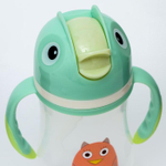 4780657 Поильник детский с силиконовой трубочкой «Совушка», 240 мл., цвет голубой